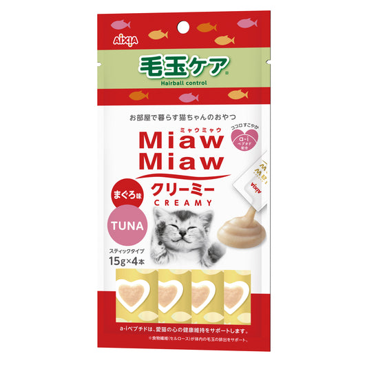 (6 packs) Aixia Miaw Miaw Creamy - Tuna (Hairball Control) 15g x 4 (MMCM8)