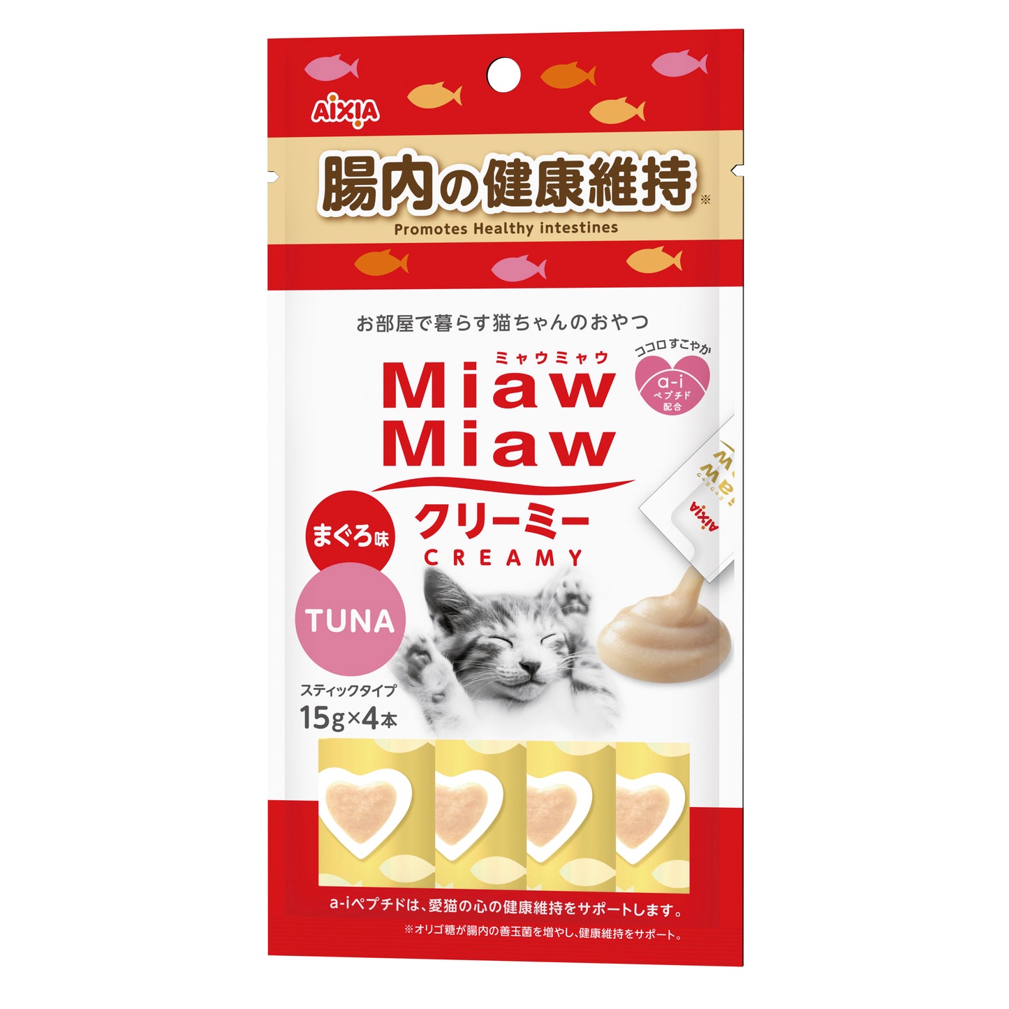 (6 packs) Aixia Miaw Miaw Creamy - Tuna (Healthy Intestines) 15g x 4 (MMCM9)