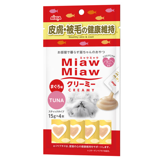 (6 packs) Aixia Miaw Miaw Creamy - Healthy Skin & Coat 15g x 4 (MMCM12)