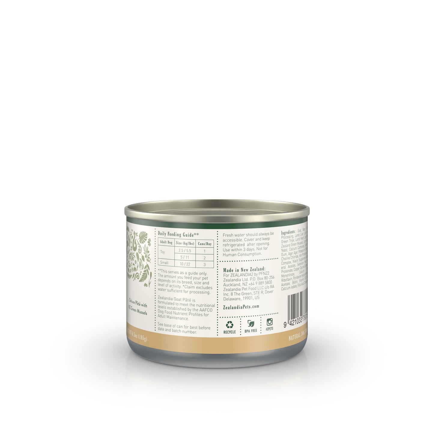 Zealandia Dog Goat Pate 185g (24 Cans)