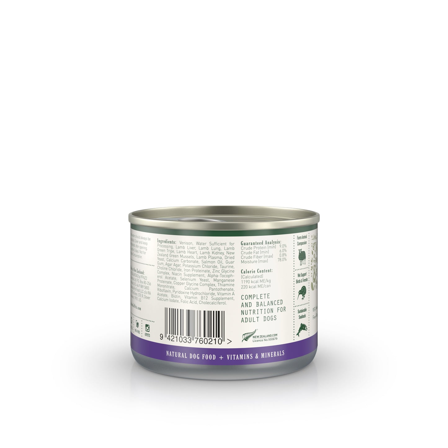 Zealandia Dog Venison Pate 185g (24 Cans)