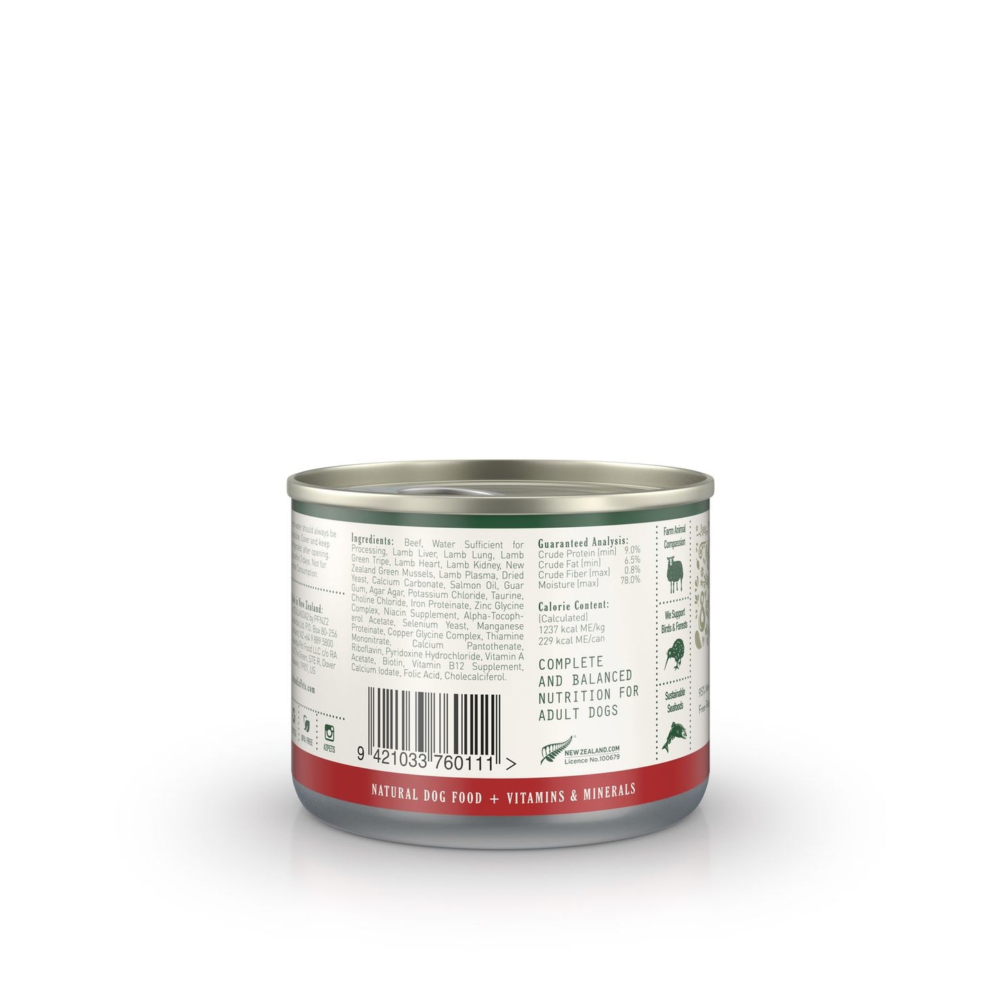 Zealandia Dog Beef Pate 185g (24 Cans)